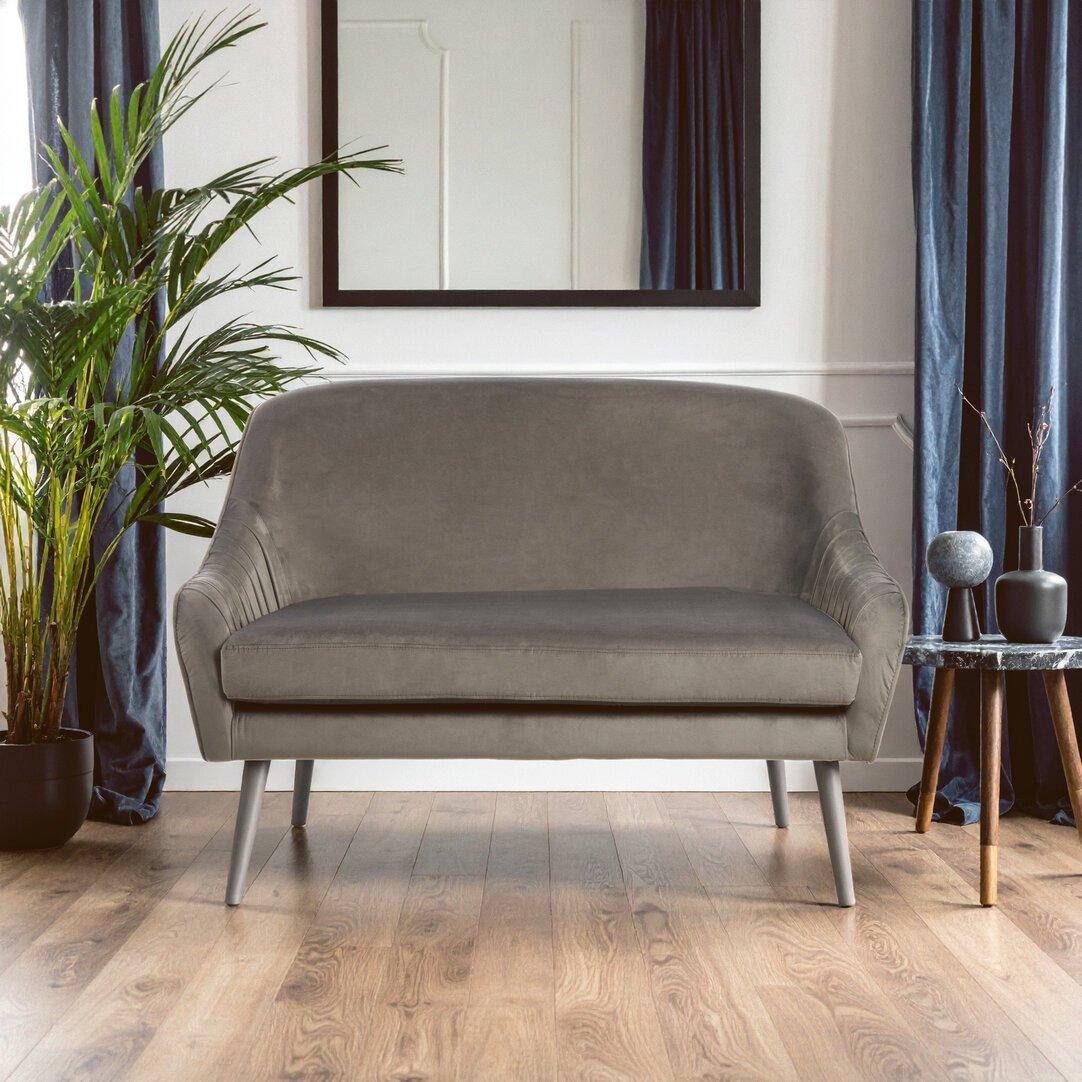 Interiors By Premier  Louxor Velvet Sofa Grey