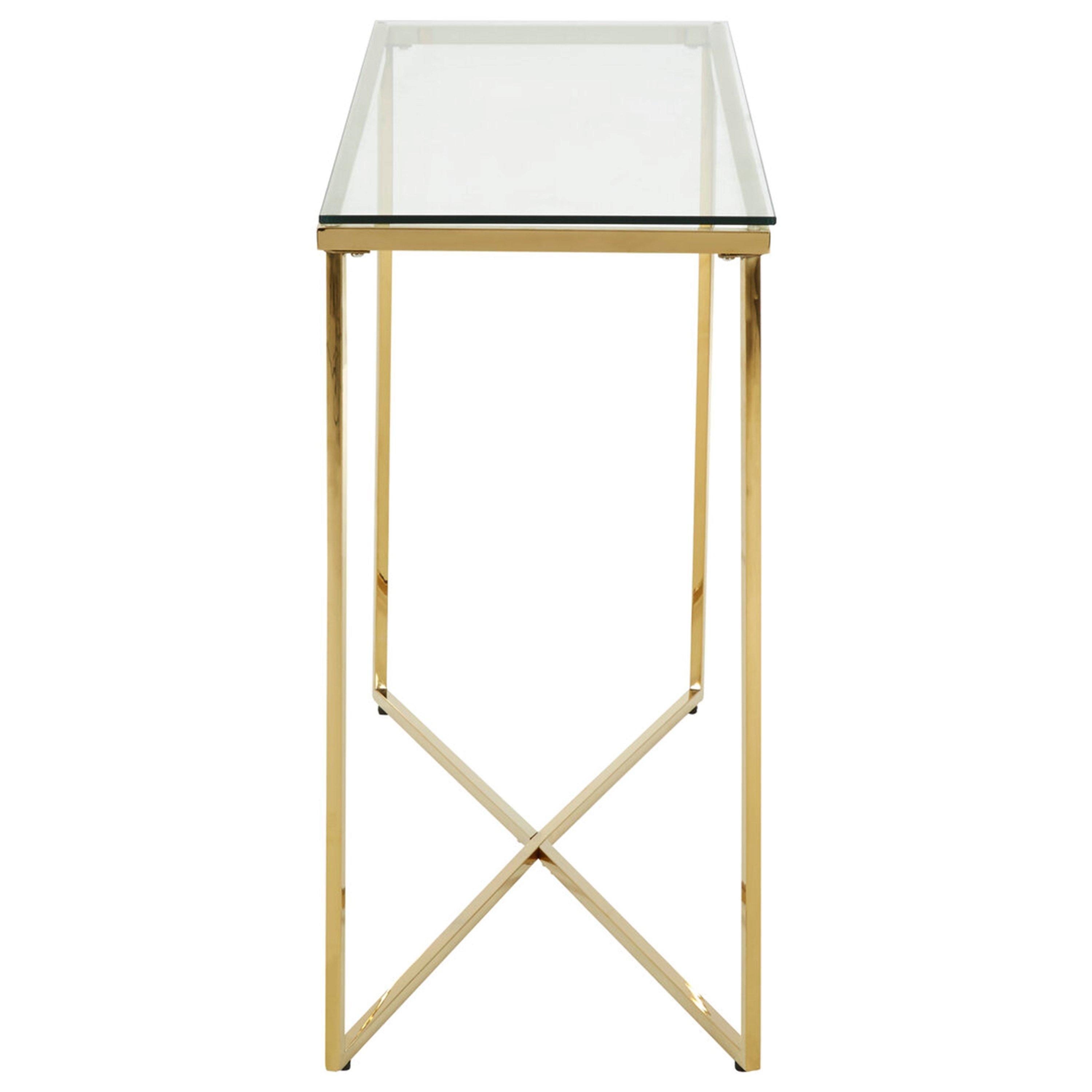 Interiors By Premier  Allure Cross Base Console Table - Gold