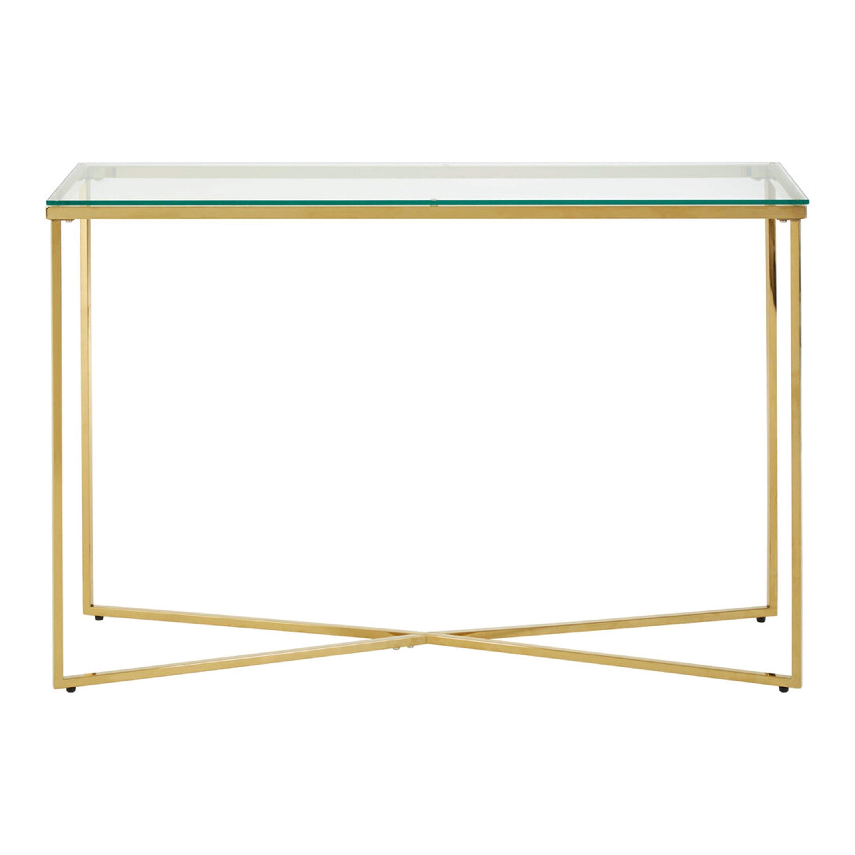 Gold - Interiors by Premier - Allure Cross Base Console Table - 2