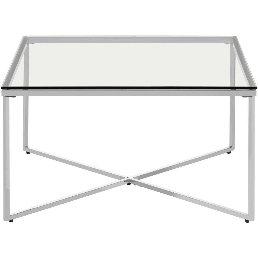 Silver - Interiors by Premier - Allure Silver Finish Cross Base Coffee Table - 1
