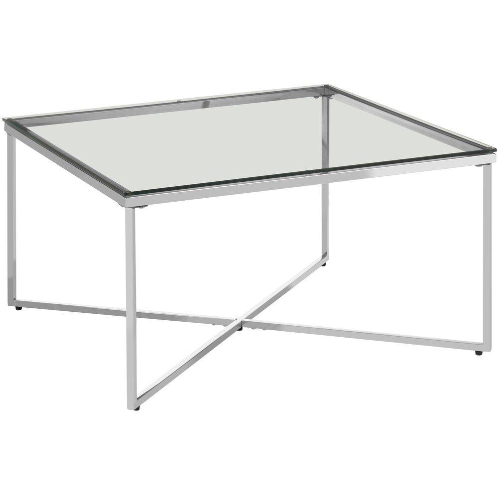 Silver - Interiors by Premier - Allure Silver Finish Cross Base Coffee Table - 2