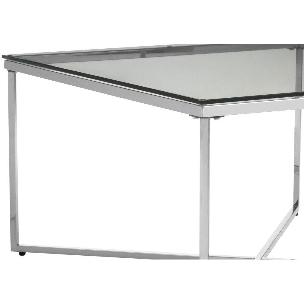 Silver - Interiors by Premier - Allure Silver Finish Cross Base Coffee Table - 3