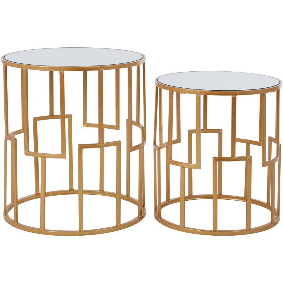 Gold - Interiors by Premier - Avantis Set Of 2 Round Side Tables - 1