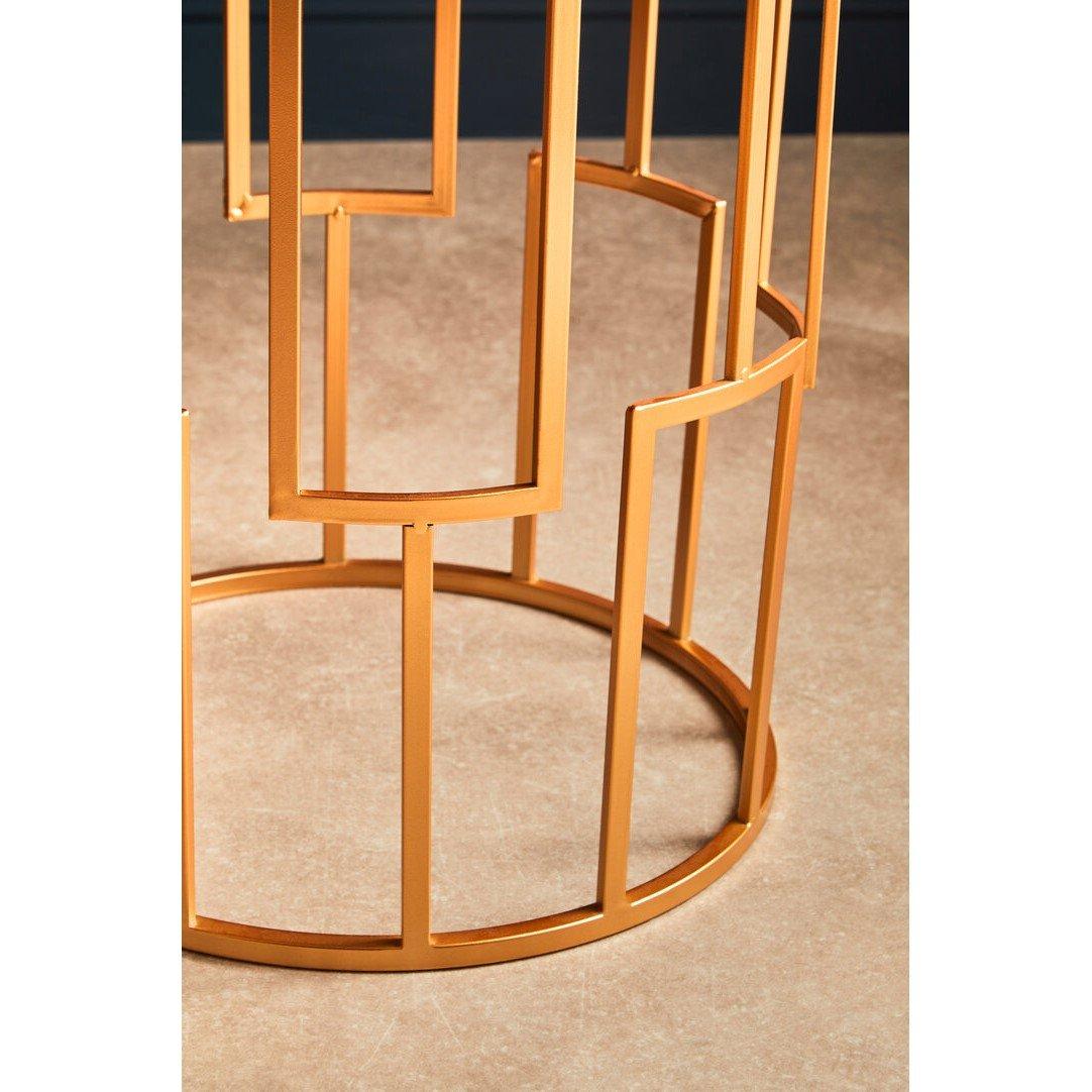 Gold - Interiors by Premier - Avantis Set Of 2 Round Side Tables - 2