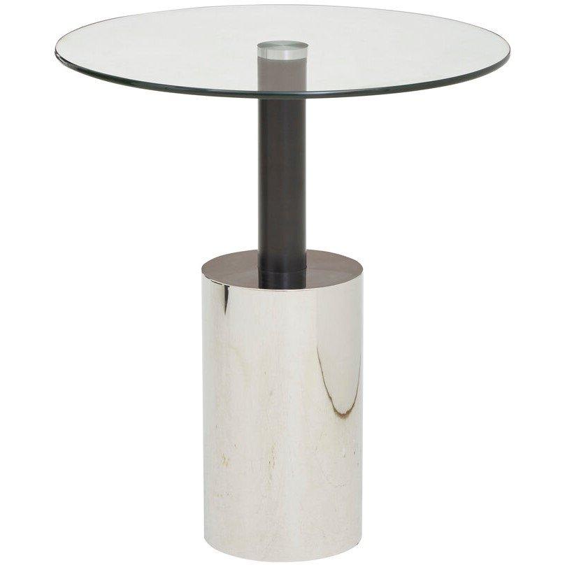 Silver - Fifty Five South - Oria End Table With Silver Base - 1