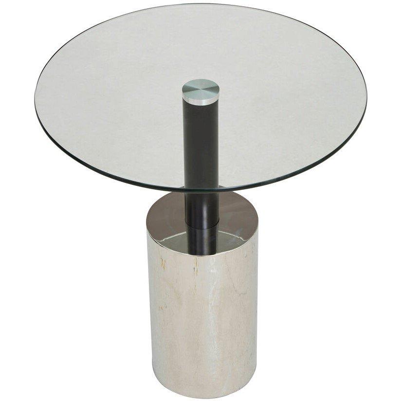 Silver - Fifty Five South - Oria End Table With Silver Base - 3