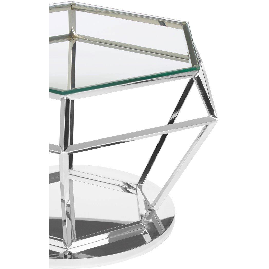 Silver - Interiors by Premier - Allure Silver Finish Diamond Design End Table - 2