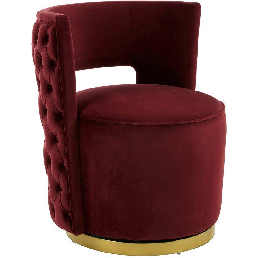 Fifty Five South  Bola Wine Velvet Chair - Red