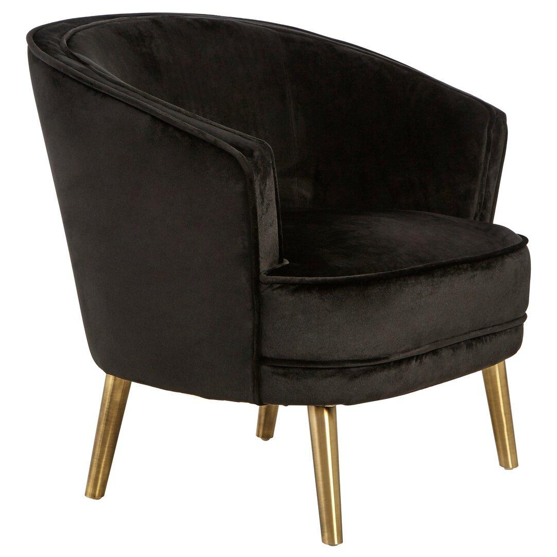 Black - Interiors by Premier - Louxor Black Velvet Round Chair - 2