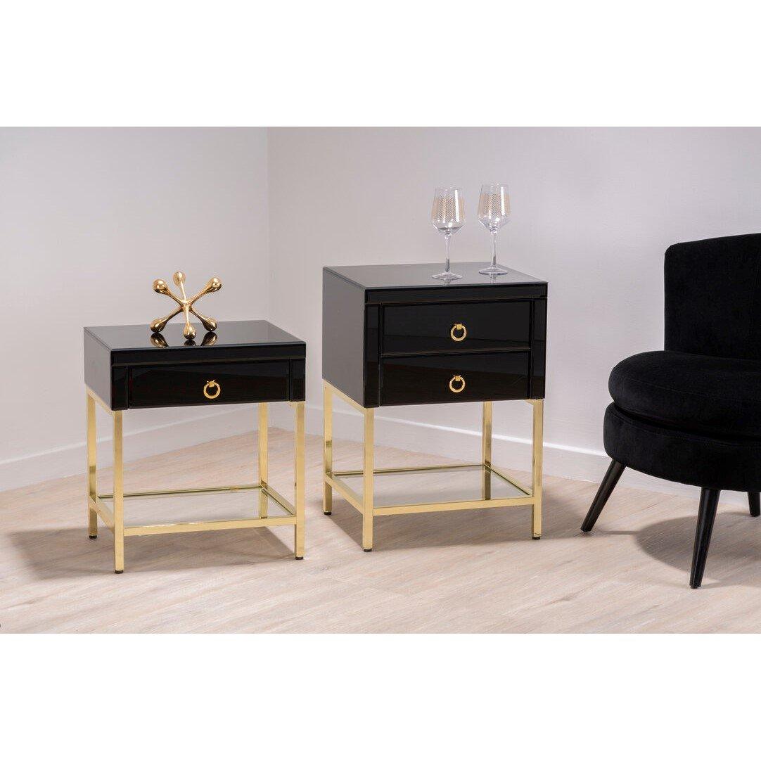 Black - Interiors by Premier - Kensington Townhouse Gold Finish Side Table - 2