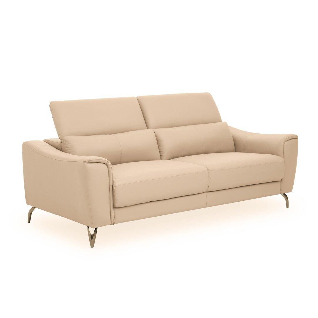 Fifty Five South  Padua 3 Seat Stone Leather Sofa - Cream