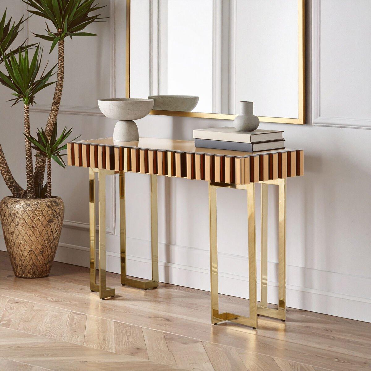 Interiors By Premier  Rivoli Console Table - Gold