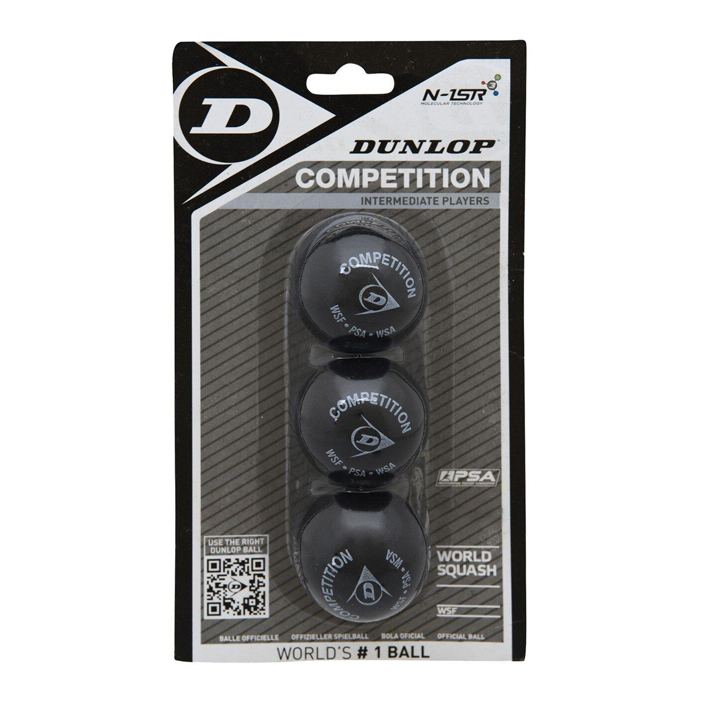 Pack De 12 Balles De Squash Dunlop Competition - NEUVES Sous Blister