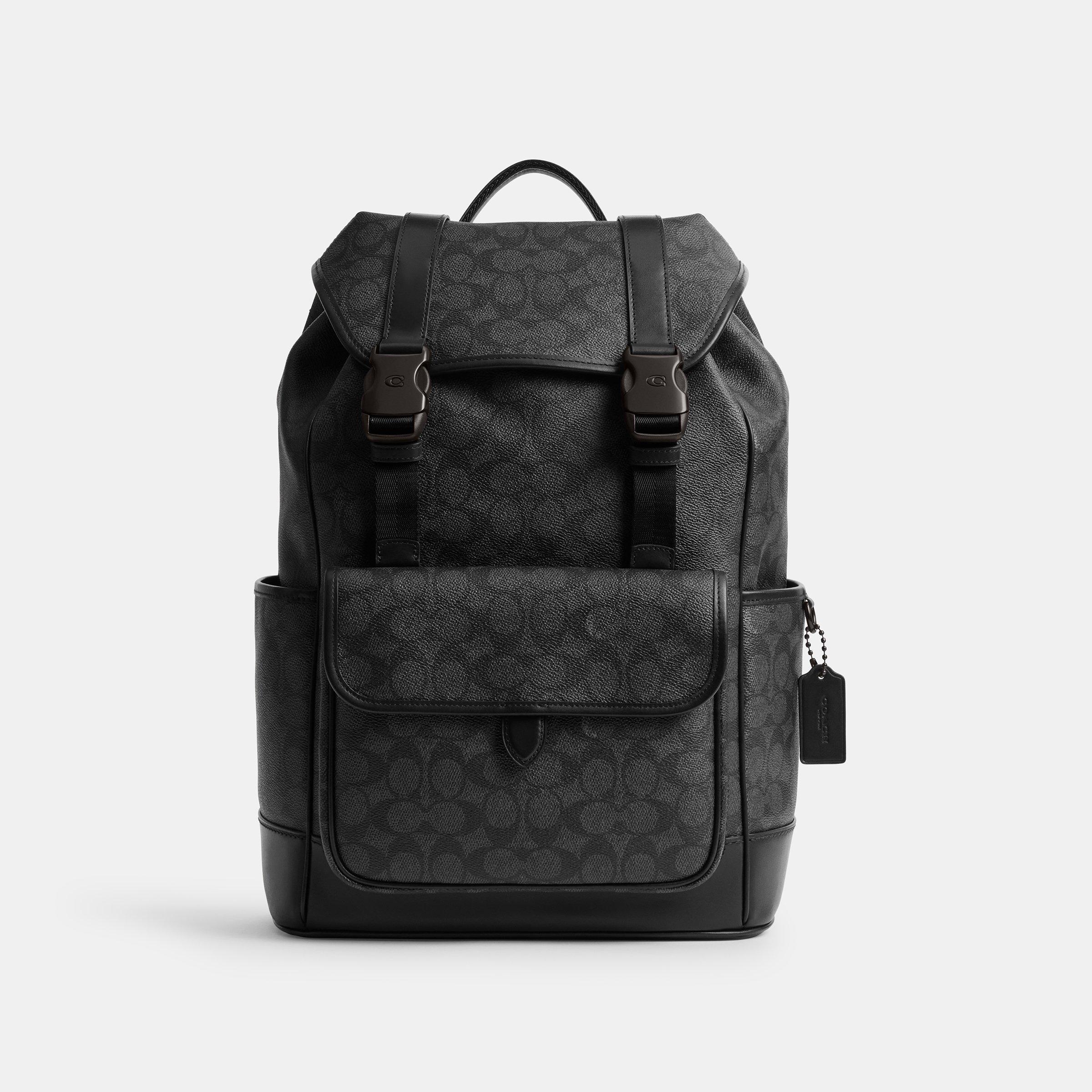Charcoal Sig - Coach - League Canvas Flap Backpack - 1