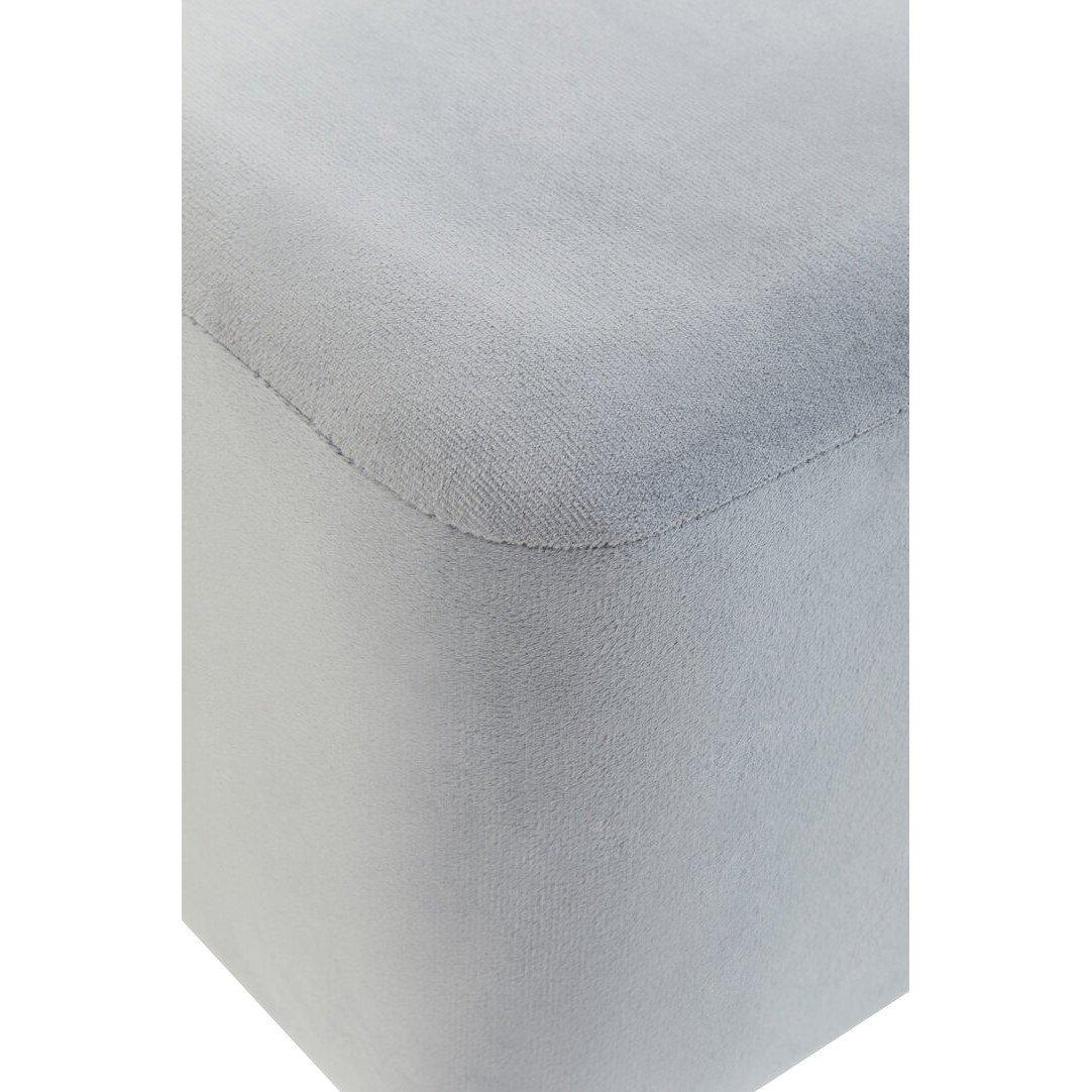 Grey - Interiors by Premier - Hayes Square Grey Velvet Stool - 3