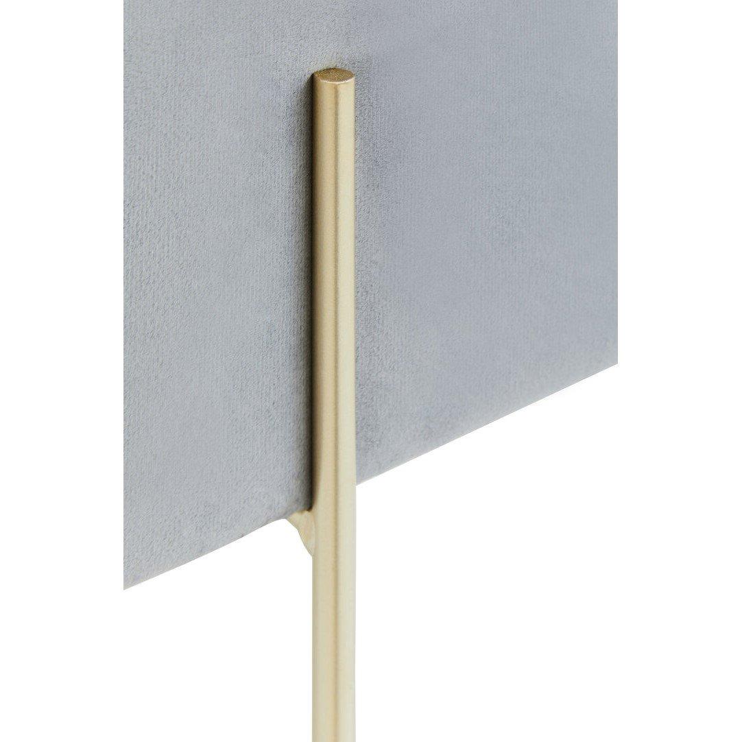 Grey - Interiors by Premier - Hayes Square Grey Velvet Stool - 5