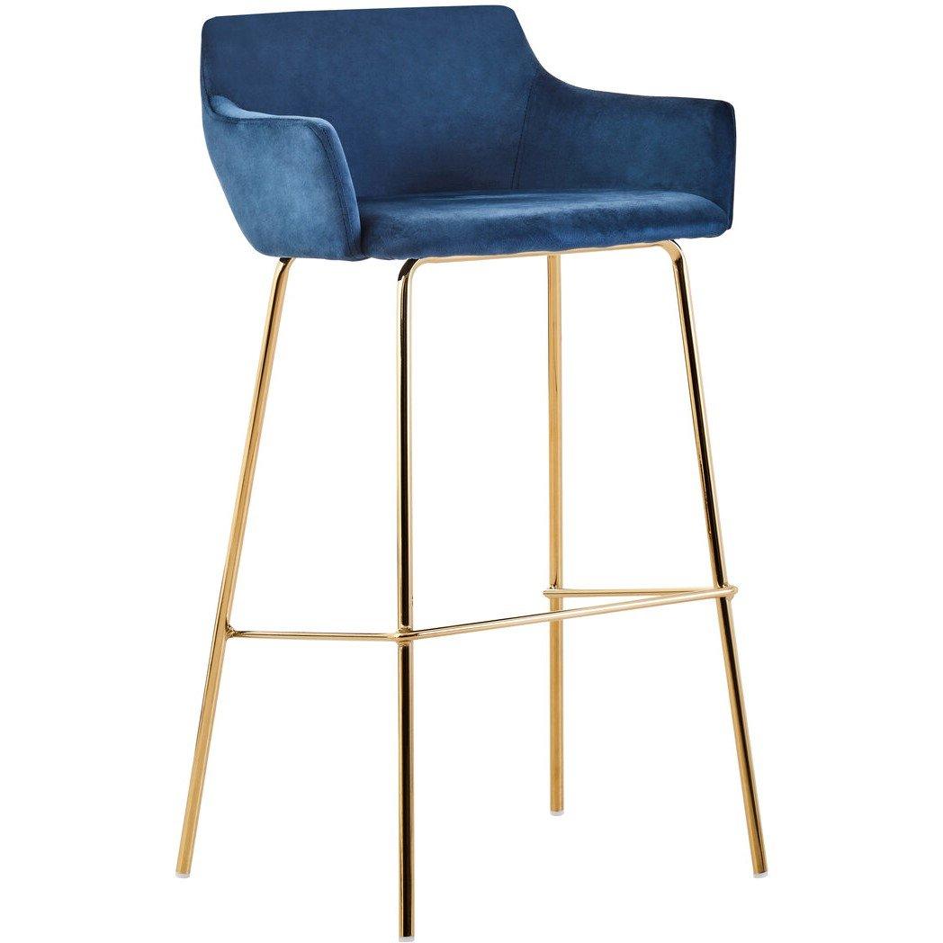 Interiors By Premier  Tamzin Velvet Low Back Bar Chair Blue