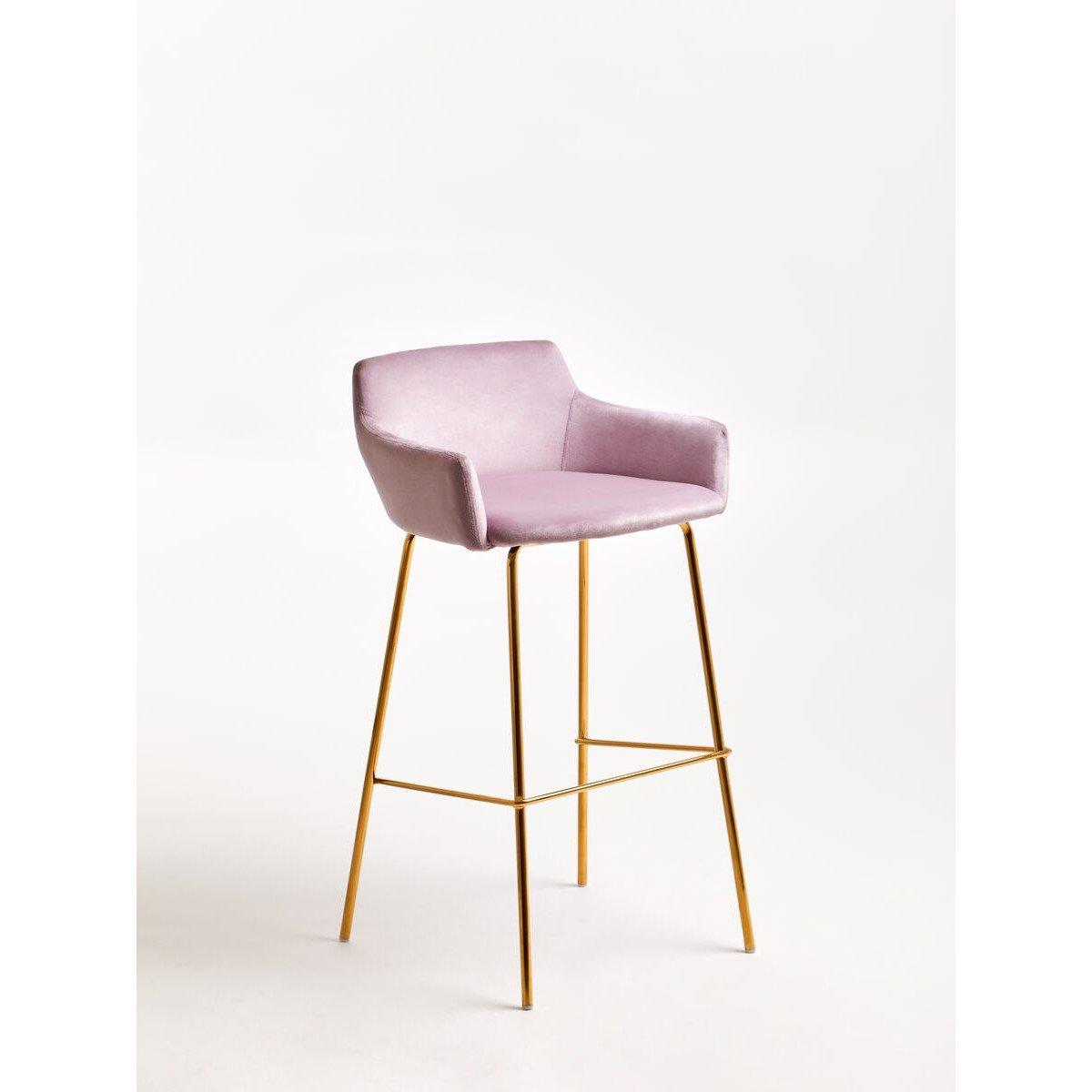 Interiors By Premier  Tamzin Velvet Low Back Bar Chair Pink