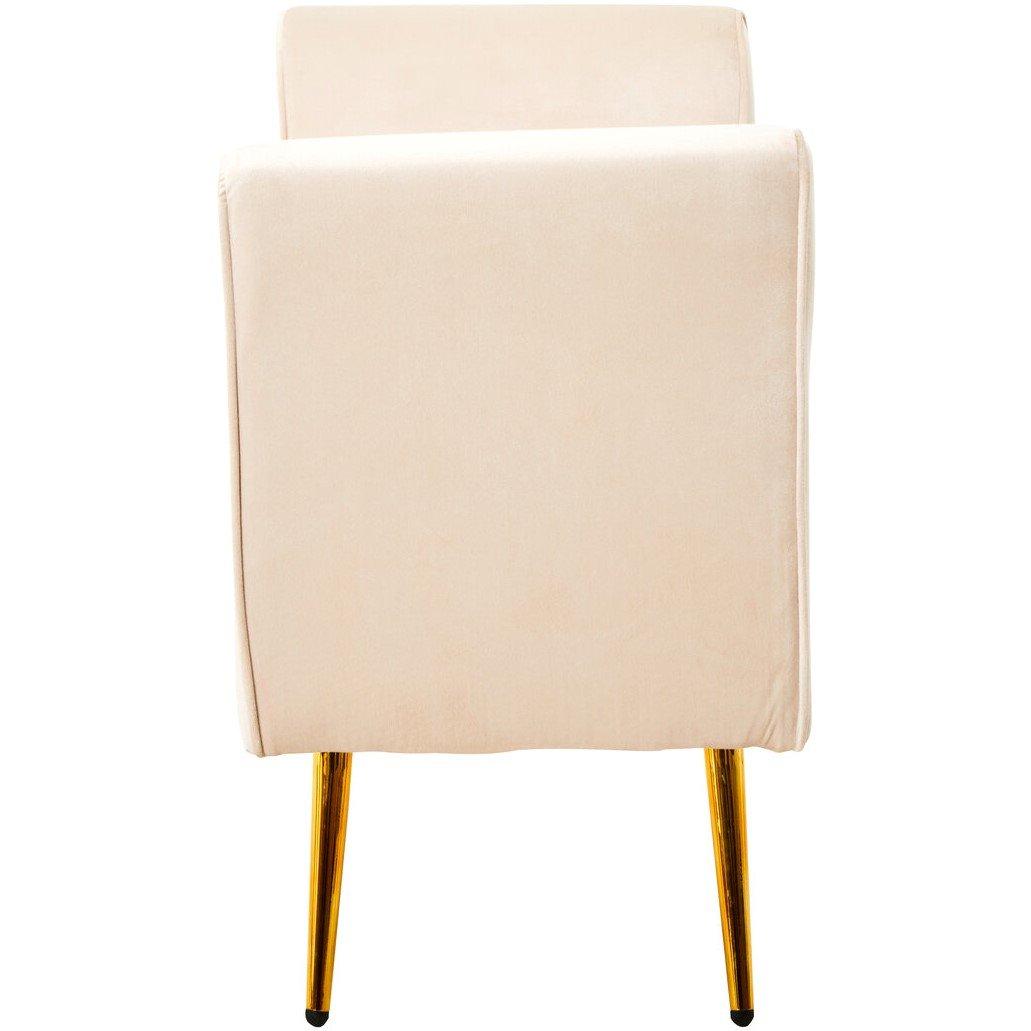 Cream - Interiors by Premier - Loretta Stone Velvet Ottoman Storage Bench - 2