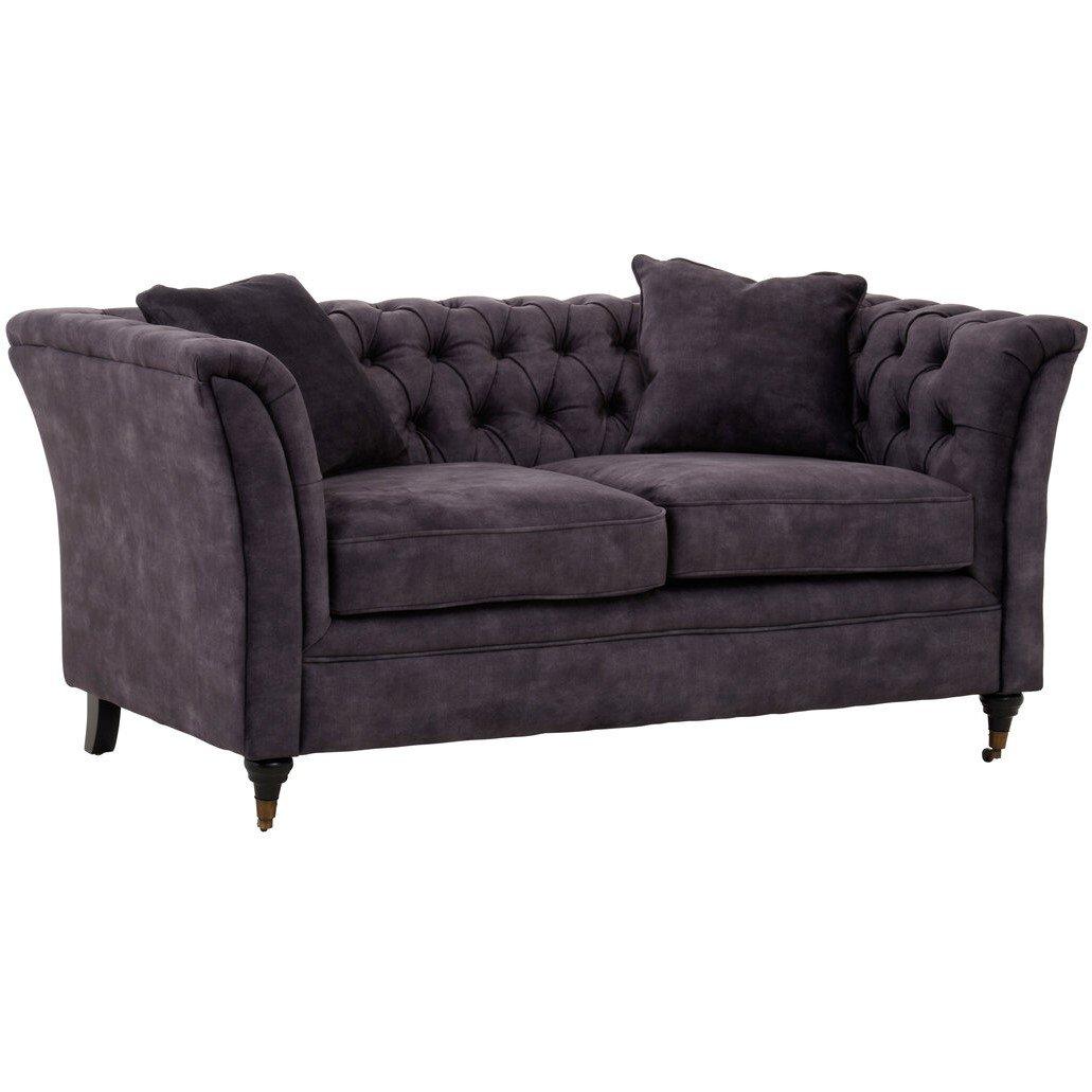Grey - Fifty Five South - Sabrina Two Seat Grey Velvet Sofa - 4