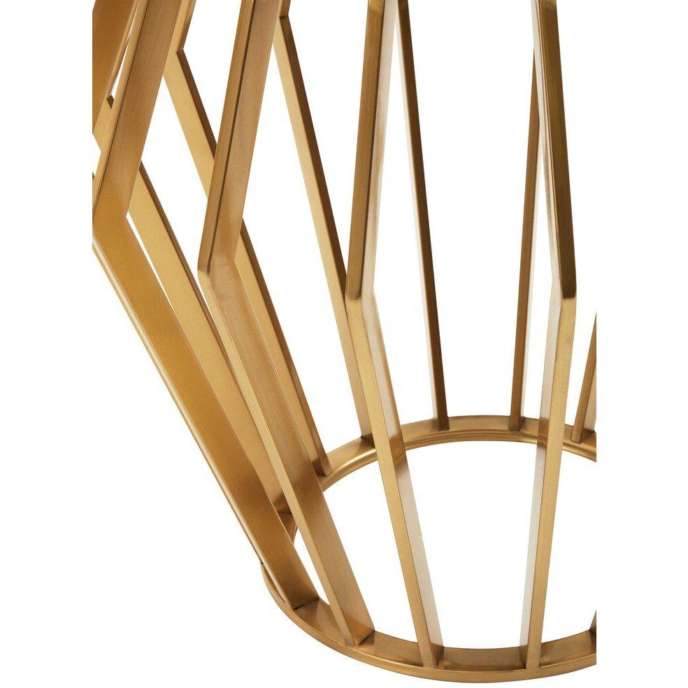 Gold - Interiors by Premier - Ackley Gold Round Side Table with Black Glass - 3