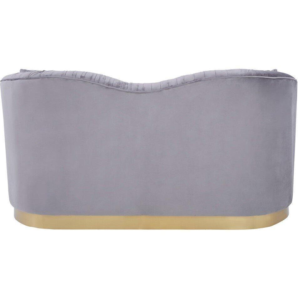 Grey - Fifty Five South - Franza 2 Seat Pleated Grey Velvet Sofa - 2