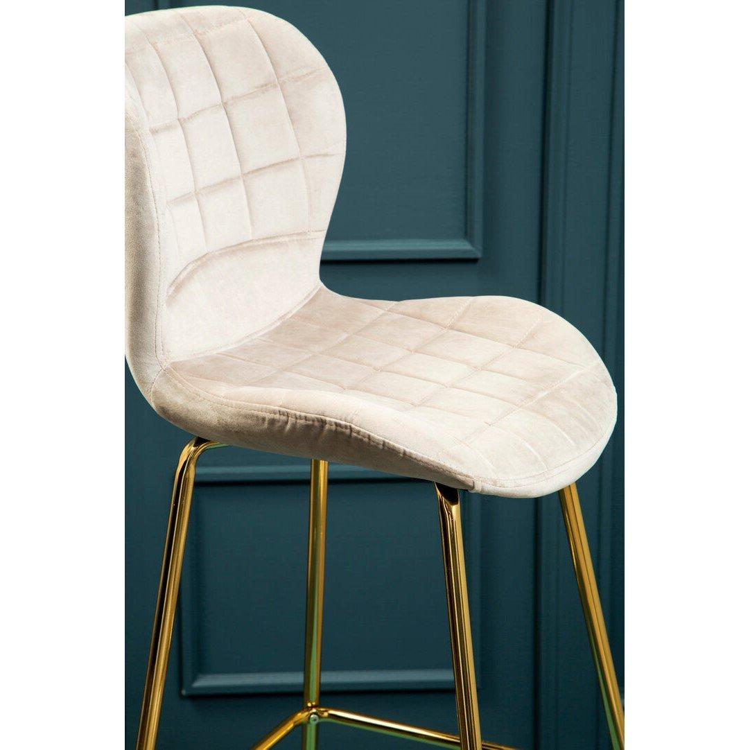 Beige - Interiors by Premier - Warton Mink Velvet Bar Chair - 2