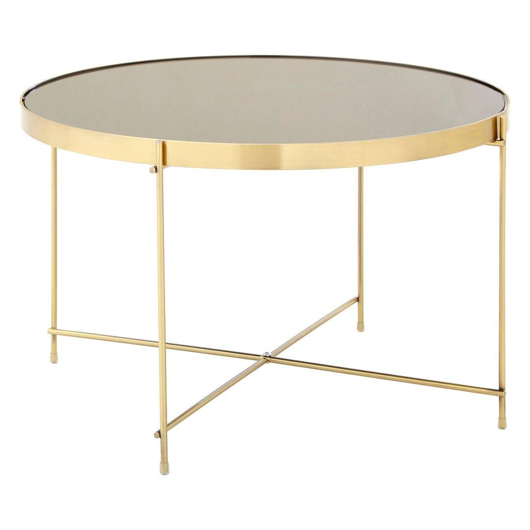 Gold - Interiors by Premier - Allure  Brushed Bronze Large Side Table with Black