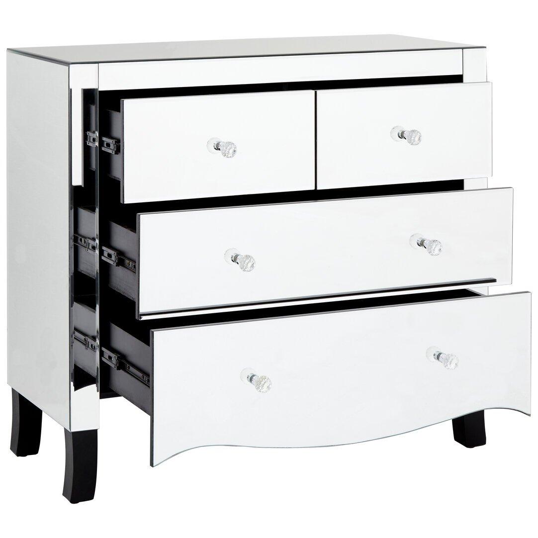 Interiors By Premier  Graciela 4 Drawer Chest - Silver