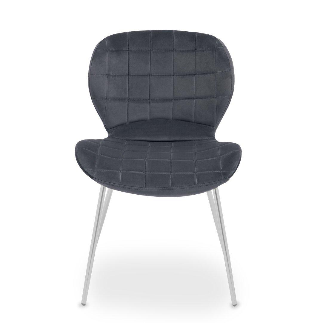 Grey - Interiors by Premier - Warton Grey Velvet Dining Chair - 1