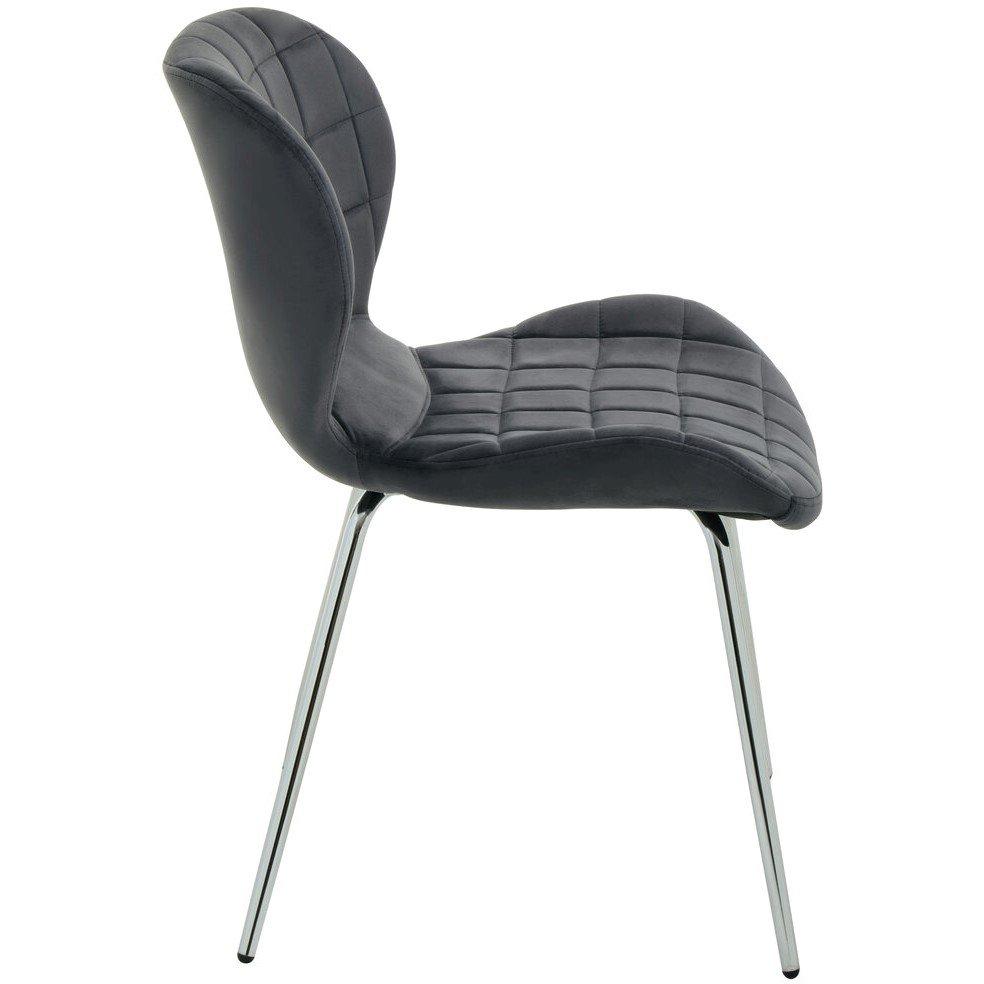 Grey - Interiors by Premier - Warton Grey Velvet Dining Chair - 2