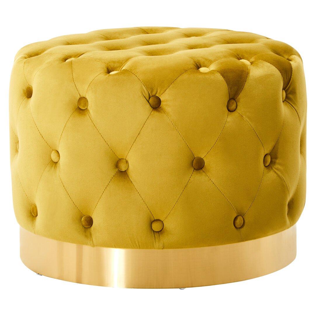 Green - Interiors by Premier - Loretta Pistachio Velvet Stool With Matte Gold Fin - 1