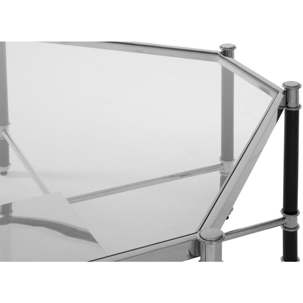 Black - Fifty Five South - Allessi Silver Metal Coffee Table with Black Legs - 3