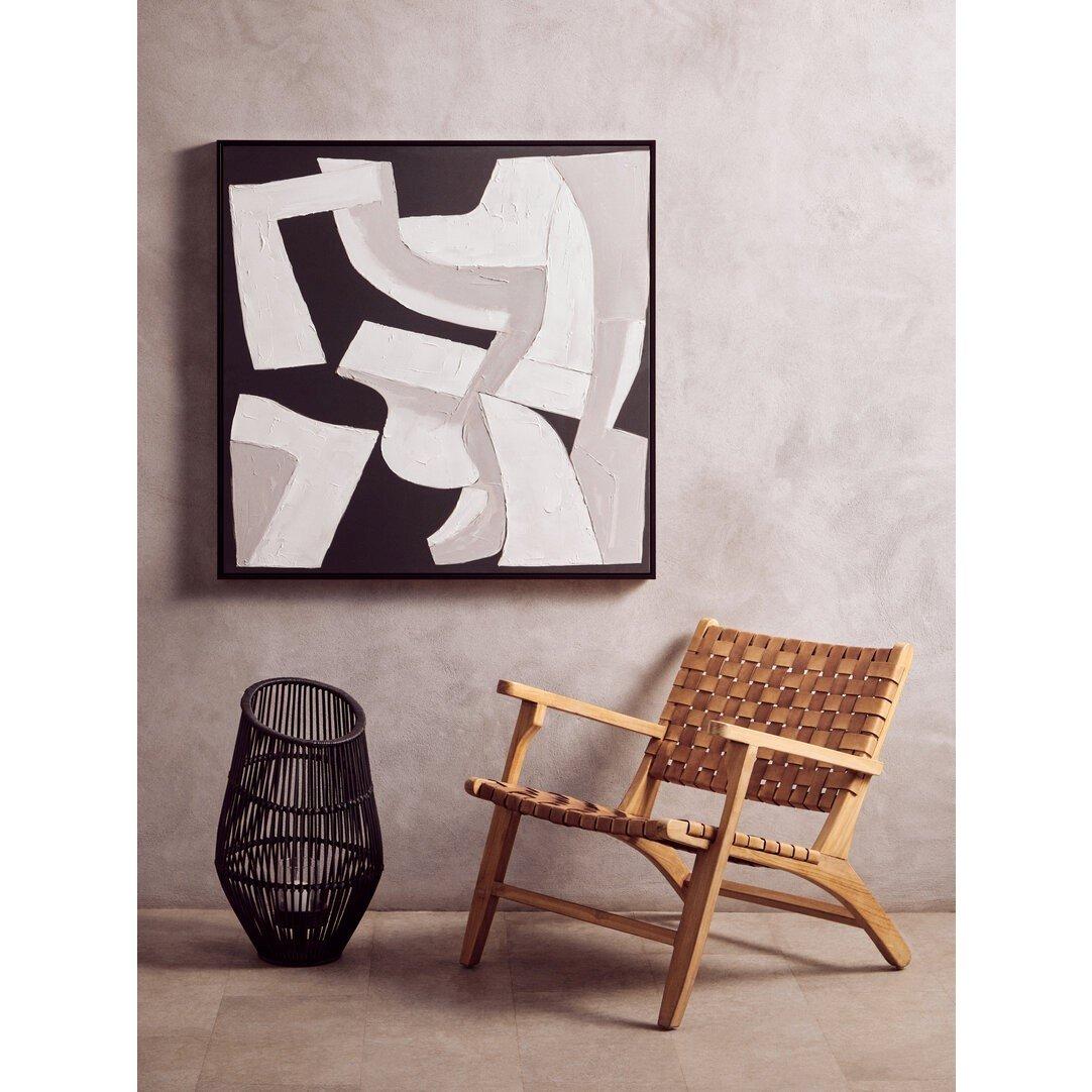 Fifty Five South  Astratto Monochrome Abstract Textured Wall Art - Cream
