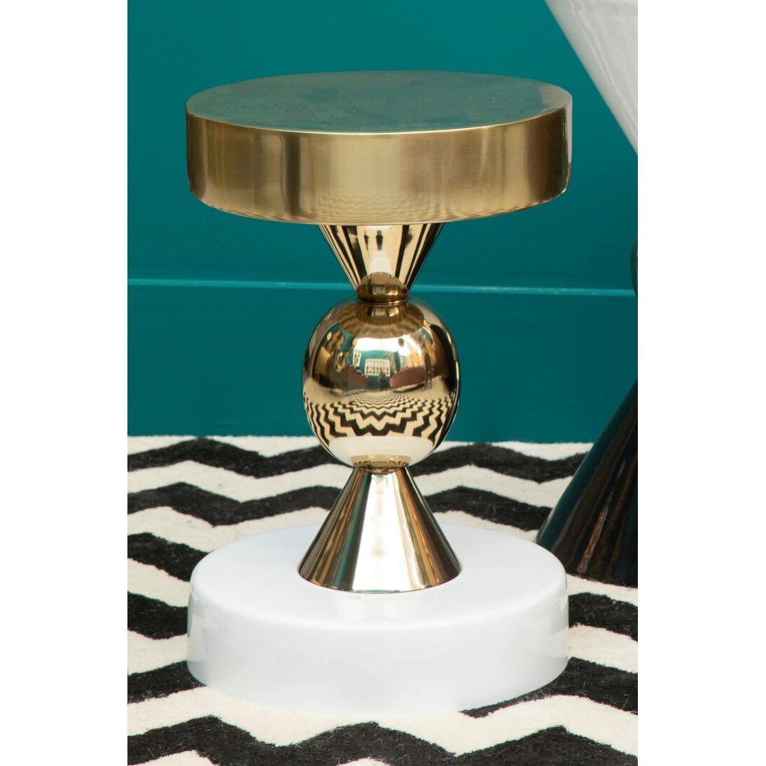 Gold - Fifty Five South - Martini Gold And Ivory Side Table - 1