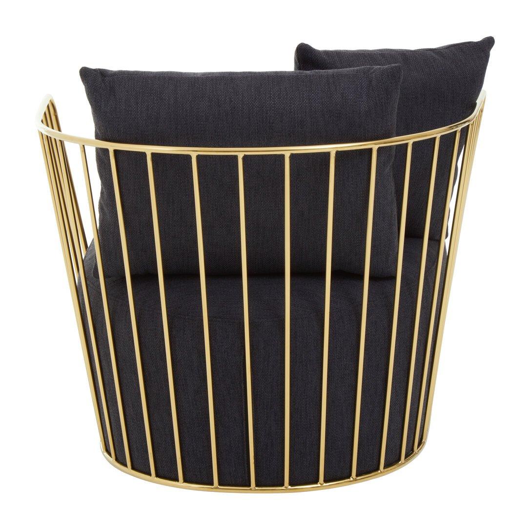 Gold - Fifty Five South - Azalea Black Fabric and Metal Chair - 2