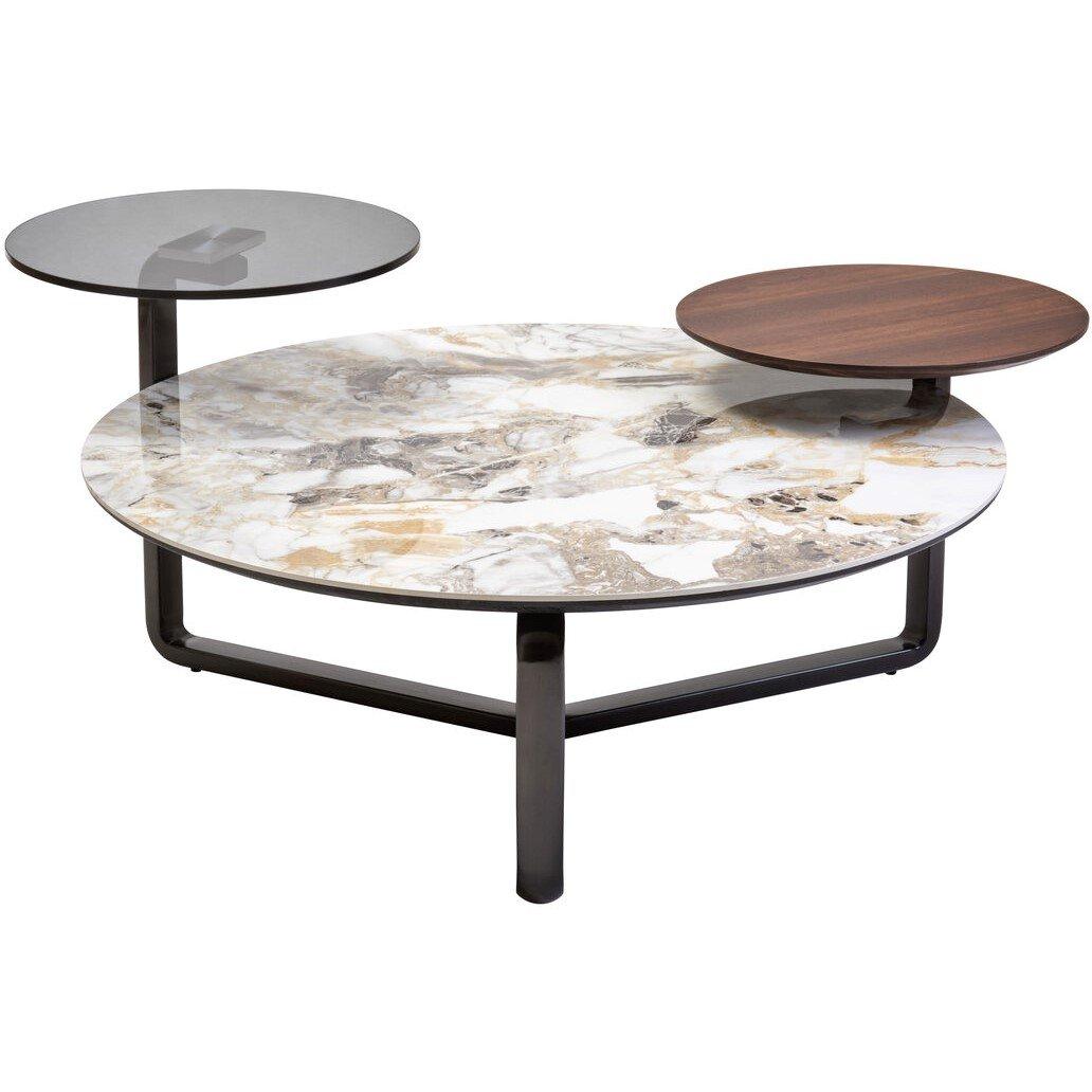 Grey - Fifty Five South - Imperia Green/Grey Round Ceramic Coffee Table - 3