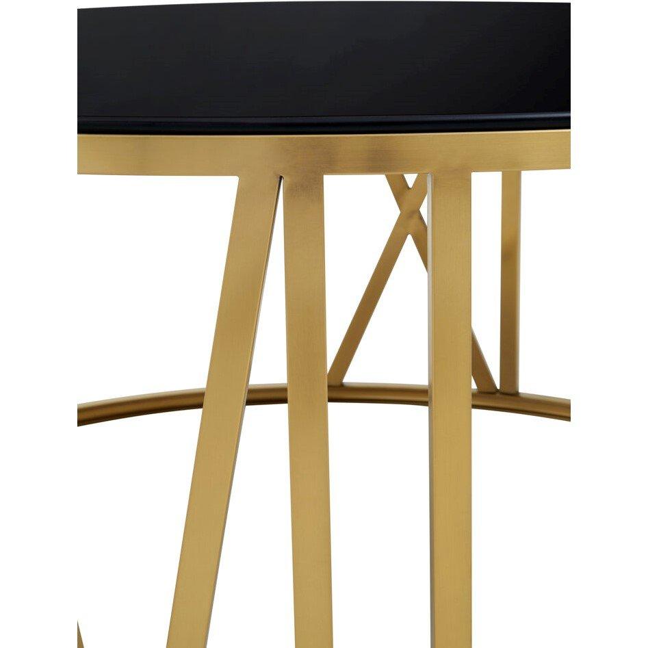 Gold - Fifty Five South - Alana Round Coffee Table with Gold Frame and Black - 2