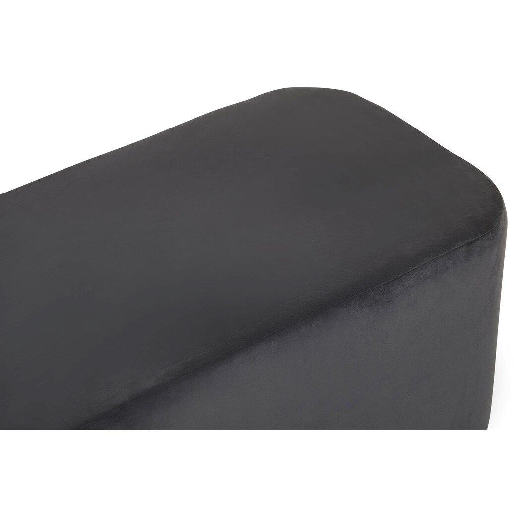 Grey - Interiors by Premier - Hartford Grey Velvet Bench with Matte Gold Base - 2