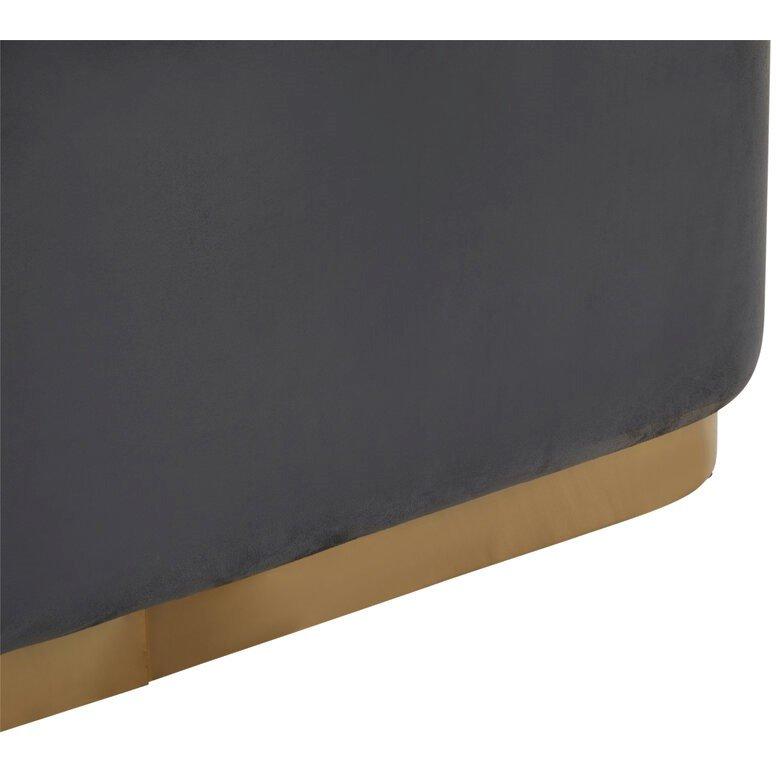 Grey - Interiors by Premier - Hartford Grey Velvet Bench with Matte Gold Base - 3