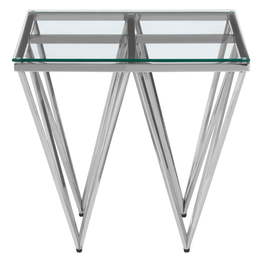 Interiors By Premier  Allure Finish Prismatic Legs End Table Silver