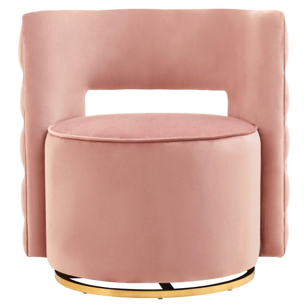 Interiors By Premier  Yasmeen Velvet Swivel Chair Pink