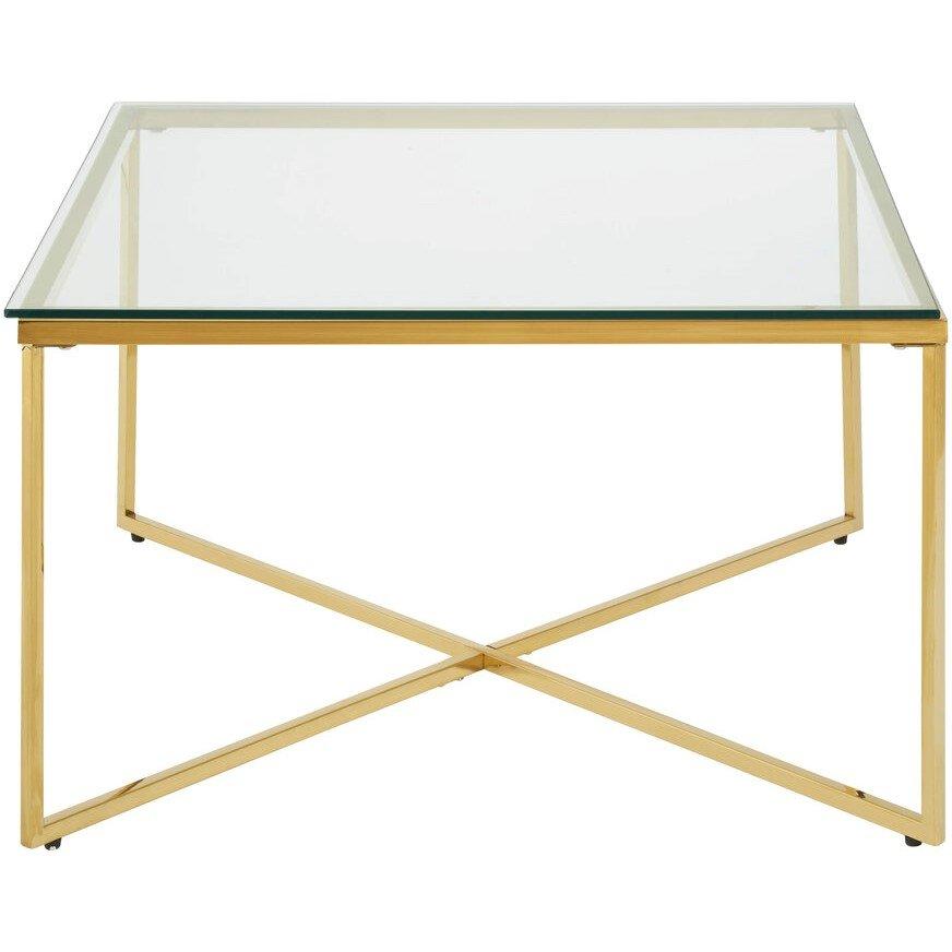 Gold - Interiors by Premier - Allure Gold Finish Cross Base Coffee Table - 2