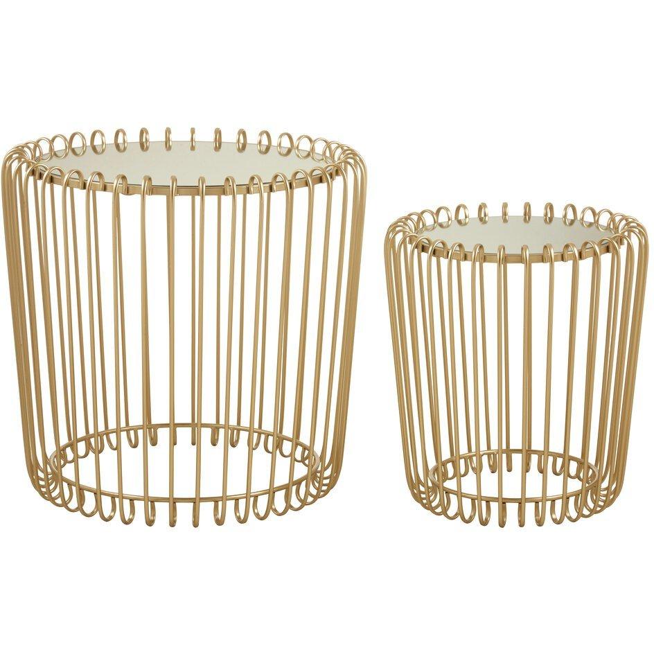 Interiors By Premier  Avantis Set Of Two Champagne Wireframe Side Tables - Gold