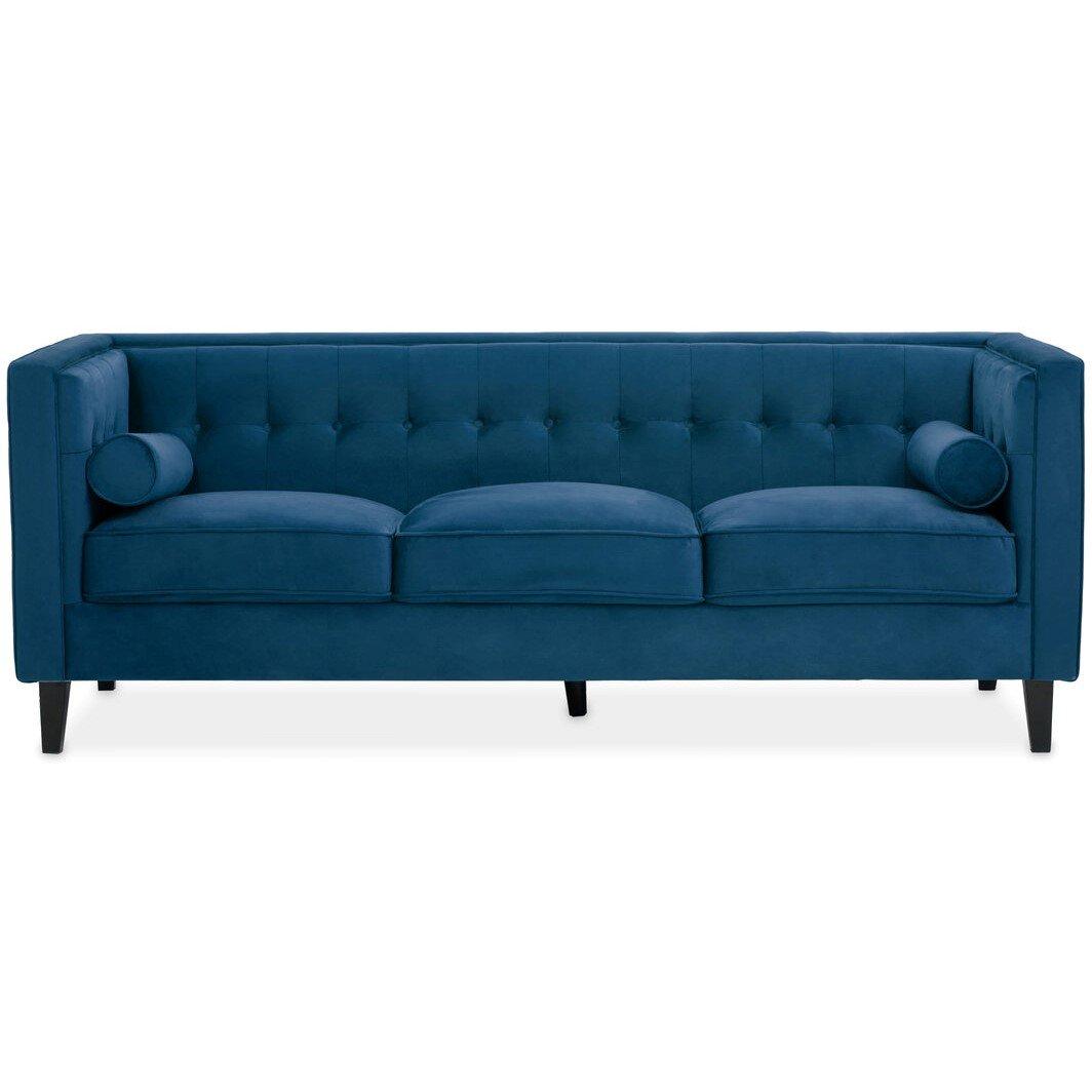 Interiors By Premier  Helia 3 Seat Velvet Sofa Blue