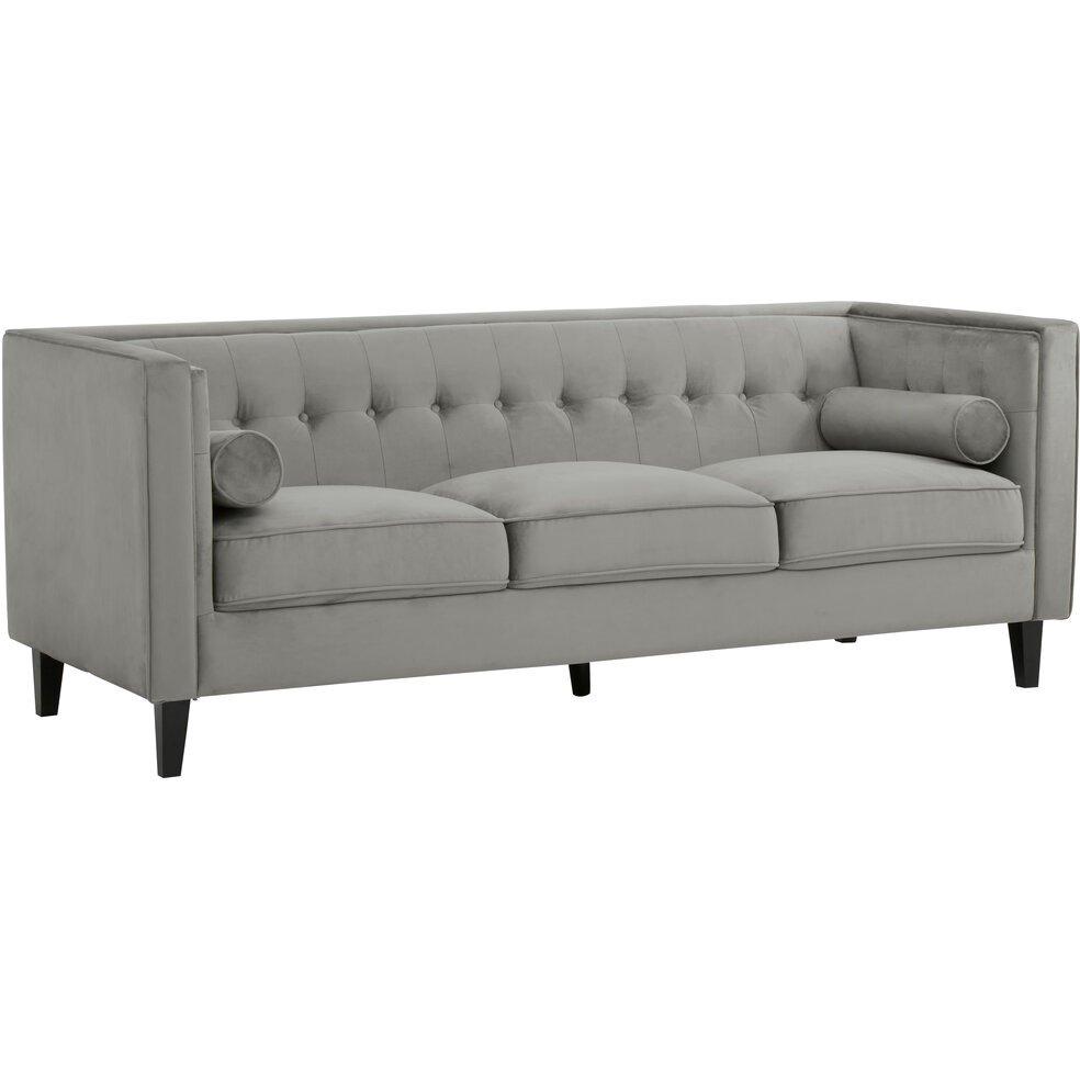 Grey - Interiors by Premier - Helia 3 Seat Grey Velvet Sofa - 3