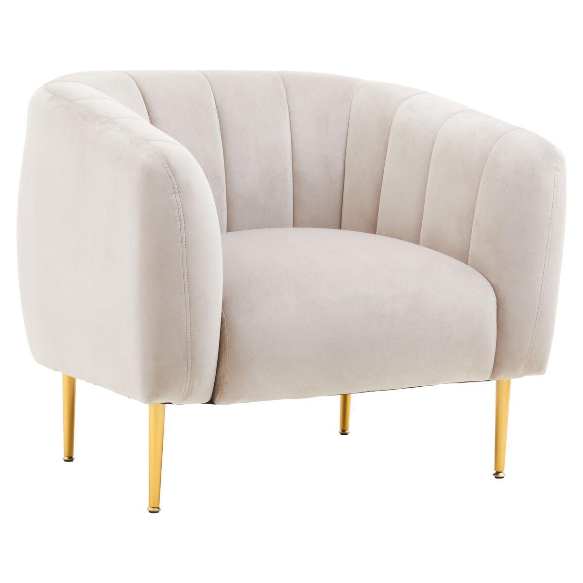 Fifty Five South  Yasmeen Silver Velvet Armchair Grey