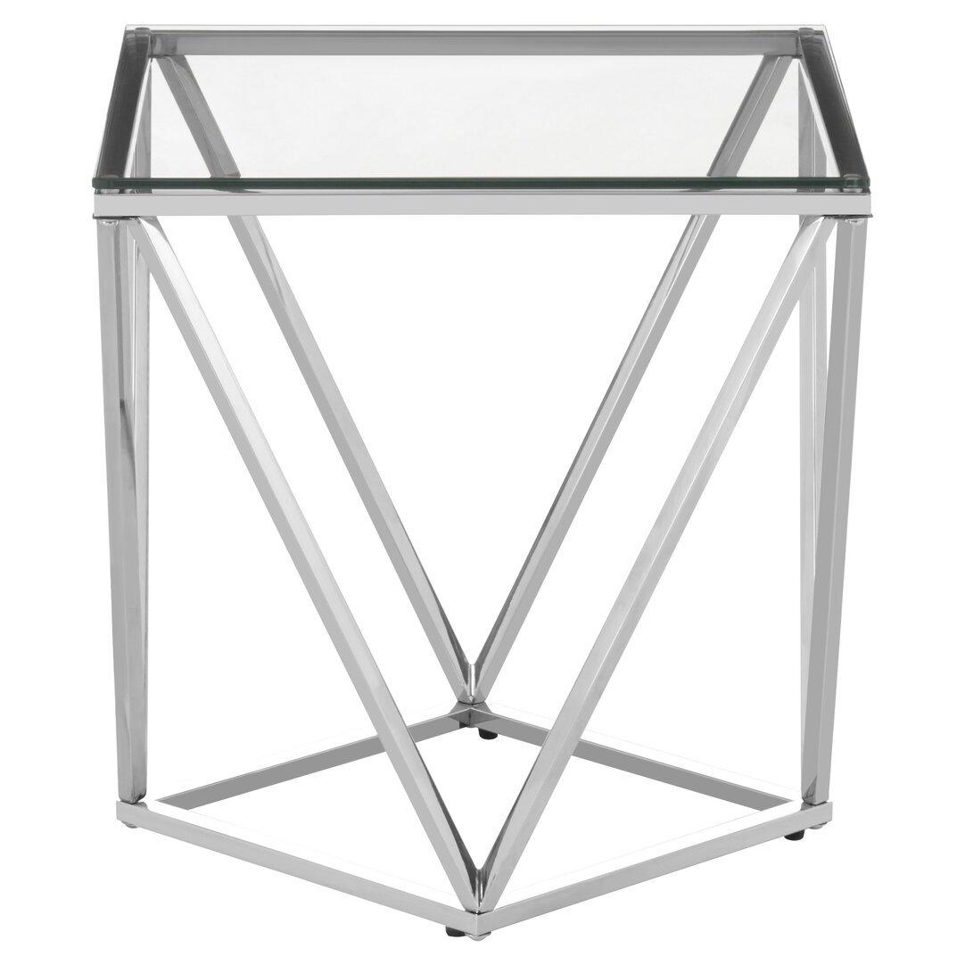 Interiors By Premier  Allure Small Inverted Prism End Table - Silver
