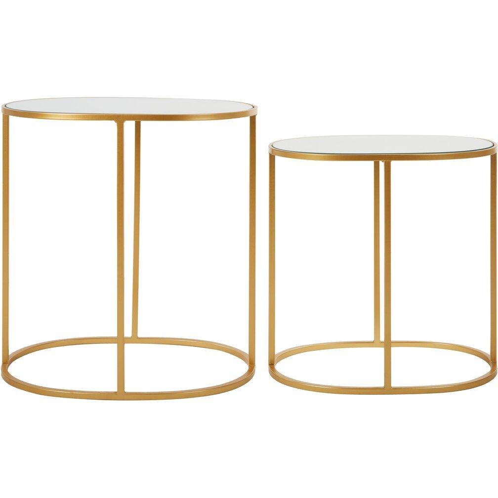 Interiors By Premier  Avantis Set Of 2 Oval Side Tables - Gold