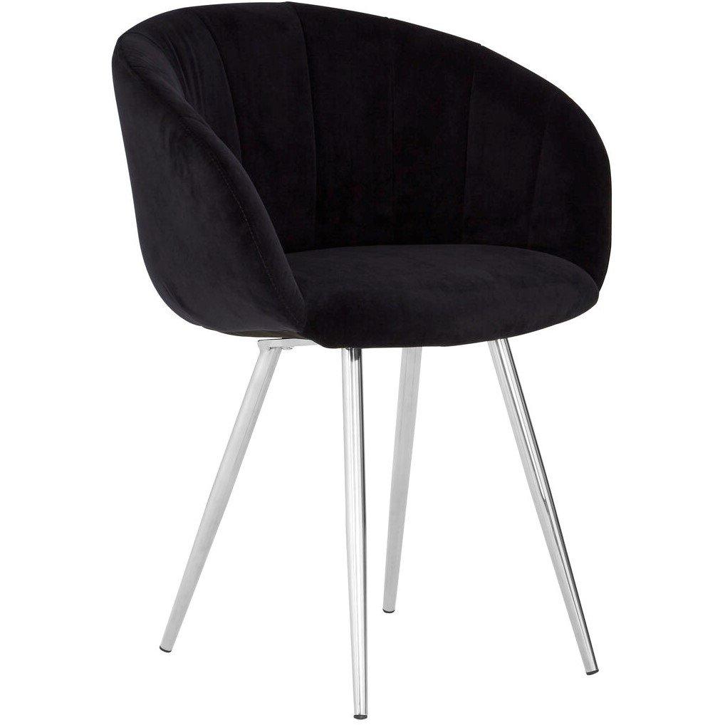 Black - Fifty Five South - Vogue Black and Silver Velvet Chair - 2